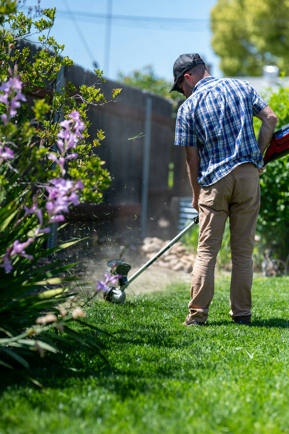 Summer lawn mowing